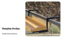 Hanging Railing Planter Box sturdy Wood Construction Adjustable Railing-Mounted Shelf Weatherproof Easy Installation for Patio