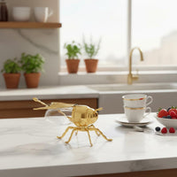 2 Pieces Bee Sugar Jar Luxury Design Gold Bee Jar for Tabletop
