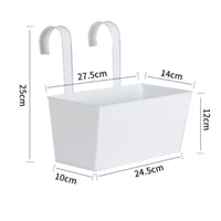 Rectangular Hanging Planter Drainage Holes Balcony Railing Flower Basket