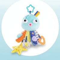 Stuffed Octopus Stuffed Toy Hanging Stroller Toy with Teether Soft Crinkle for Babies, Infants, Newborns