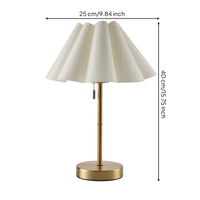 Table Lamp with Pleated Shade Sleek Rechargeable Table Lamp Stable for Bedroom