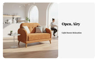 Upholstered Loveseat Simple Design Upholstered Two-Seater Modern Artistic Comfortable for Business Owners, Lounge Area, Lobby
