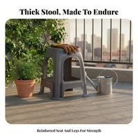 Stackable Utility Stool Sturdy Household Furniture Sturdy Duty Backless Chair for Families, Students, Living Room, Bathroom, Kitchen