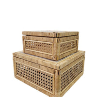 Handwoven Rattan Storage Basket with Lid, Chinese Retro Style, Home Organizer