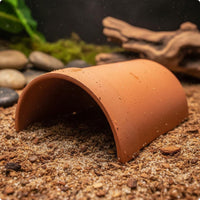 Tortoise Cave Hide Sturdy Clay Amphibious Creature Basking Cave Natural Look