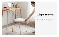 looprear Chair Plush Texture plush Armless Chair with loop Pillow golden-hued Legs