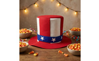 Patriotic Top Hat Star Band Felt Top Hat Cylindrical Crown