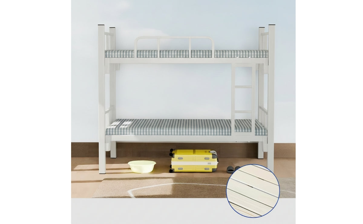 Metal Bunk Bed Space-Saving Bunk Bed with Ladder Sturdy Furniture for Teens, Students, Bedroom, Dormitory, Hostel