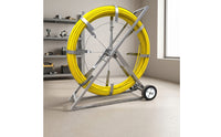 Cable Threading Reel Cart Wear-Resistant Cable Reel Cart with Towing Head 12mm Conduit Rodder with Wheels for Electricians, Construction Sites