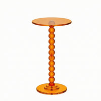 Acrylic Side Table Clear Round Side Table Glossy for Living Room, Reading Corner