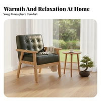 2 Pieces Armchair with Matching Side Table Japaneseaesthetic Design Seating Group Wide Seat Sturdy and Strong for Reception Area