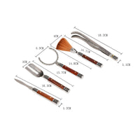 5 Pieces Tea Ceremony tool with Wooden Handles Traditional Set Practical for Hosts