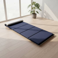 Padded Sleeping Mat with Pillow Waterproof Foldable Sleeping Mat Portable Roll up Mattress Thick for Campers, Guests, Stretching, Office
