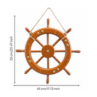 Ship Wheel Wall Decor Classic Nautical Wooden Nautical Steering Wheel Rustic Design Wall Hanging for Bar, Restaurant, Man Cave