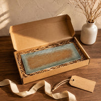 Rectangular Ceramic Serving Plate Narrow Tableware Tapered Ends