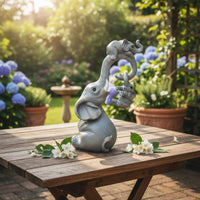 Mother and Baby Elephant Decor Detailed Sculpting Elephant Family Statue