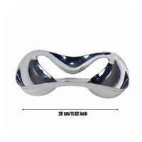 Irregular Metal Fruit Bowl Sleek Design Abstract Sleek Tray Polished Finish 3 Section Snack Serving Dish for Kitchen