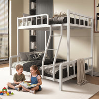 Metal Bunk Bed Space-Saving Bunk Bed Frame with Ladder Furniture for Teens, Students, Shared Bedrooms, Dorm Rooms, Apartments