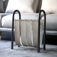 Modern Light Luxury Metal Leather Magazine Rack Bookshelf
