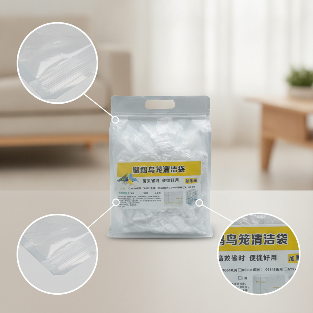 Parrot Cage Tray Liner, Disposable Bird Cage Bottom Film, Elastic Deodorizing Waste Bag for Small Pet Cages