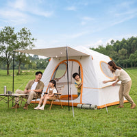 Easy Setup Inflatable Tent with Awning Spacious Inflate Tent Waterproof Portable for Campers, Families, Camping, Outdoor