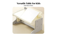 Multi-Functional Kids Adjustable Desk and Chair Set Ergonomic Design Building Block Play Table Easy to Clean Toddler Building Block Table Material for Toddlers, Preschoolers, Kindergarten, Playroom