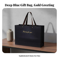 Elegant Design Black Paper Gift Bag Thick Cardstock Material Black Gift Bag with Handles Reinforced Bottom for Men, Adults, Corporate Events