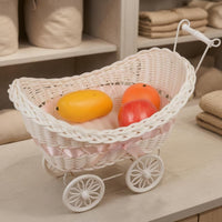 Tricycle Flower Basket Pink Home Decor Woven for Display