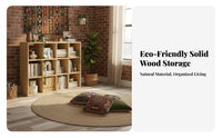 Versatile Solid Wood Bookshelf Long-Lasting Construction Fir Wood Grid Shelf Stable Structure Accessible Bookshelf High Load-Bearing Capacity for Students, Homeowners, Living Room, Bedroom, Home Office, Entryway