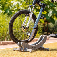 Shielding Wooden Bike Stand Stable Bike Stand with Rubber Trim Tidy Floor Bike Rack Natural for Cyclists
