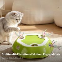 Cat Toy with Retractable Play Track | Rechargeable Kit, Low-Profile Compact Design, 6-Hole Cat Teaser Toy, for Boredom Relief