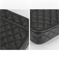 Quilted Car Storage Pouch Leather-Like Car Organizer with Pocket Space-Saving Long-Lasting for Road Trips