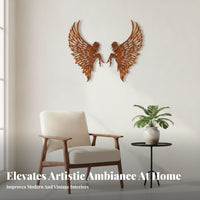 Angel Avian Forms Wall Artistic Metal Angelic Avian Forms Weathered Finish Rust Brown