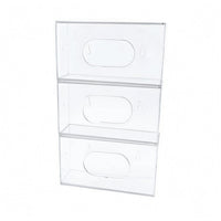 3 Pieces 3 Section Storage Box Clear Wall Mounted Glove Box Holder Easy to Clean