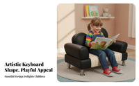 2 Pieces Keyboard-shapedShaped Sofa and Stool Playful Look Children's Furniture Ignites Creativity Transformable