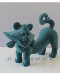 现代儿童房植绒老虎动物雕塑摆件办公室软装工艺品样板间售楼处