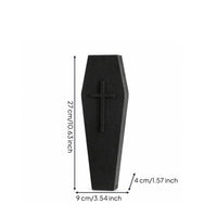 Casket vase with Cross Halloween Casket Sculpture Sign for Goths