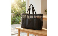 Mesh Tote Bag Large Capacity Mesh Coastal Tote Lightweight for Pool, Gym