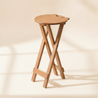 Folding Stool with Handle Foldable Stool with X-Pattern Leg Design Space-Saving Portable Seat for Guests, Small Apartments, Kitchen, Bar
