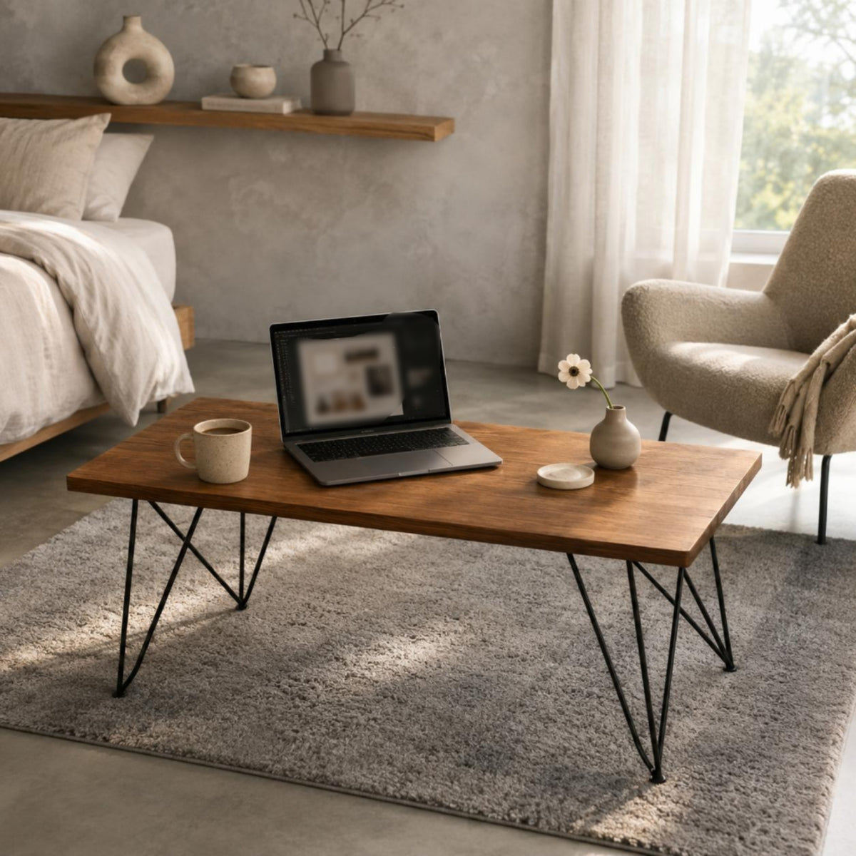 Rectangular Desk Clean Edges Modern Desk Minimalist Study Table