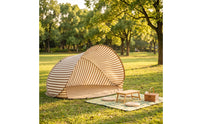 Portable Foldable Beach Tent Open-Front Beach Tent with Floor Lightweight Sun Shelter Quick Setup for Backyard