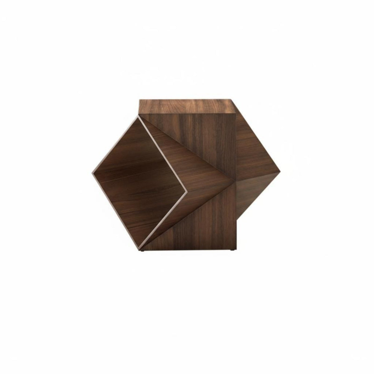 Polyhedron Side Table Artistic Design Nightstand Geometric Shape for Living Room