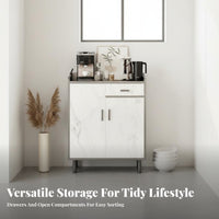 Modern Buffet Cabinet Sturdy Construction Dining Room Storage Cabinet Multi-Compartment Standing Credenza for Families, Adults, Entryway, Hallway