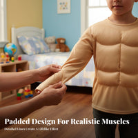 Includes Pants Fake Abs Costume Set Cosplay Boys Muscle Costume Realistic Look for Dress-up, Performance, Halloween