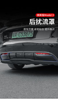 Rear Lip Small Diffuser Wing Spoiler Tail Protection Modification Accessory for Tesla Refreshed Model 3