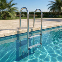 Slip Resistant Stainless Steel Pool Ladder Rustproof Pool Ladder with Handrails Long-Lasting Entry and Exit System Safe for Homeowners