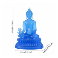 Therapeutic Buddha Statue Gold Foil Resin Buddha Sculpture Ornate Details