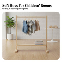children's Clothing Rail with Shelf Easy to Assemble Garment Rack accessible Wardrobe