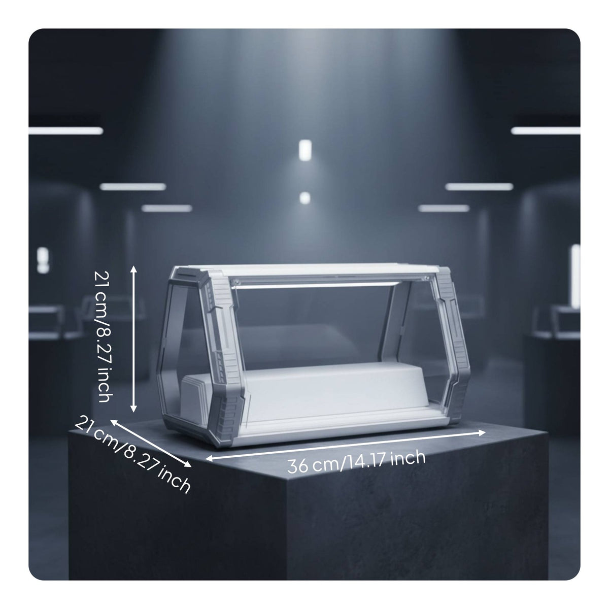 LED Showcase High Clearness Figurine Display Case Large Capacity Dustproof Collectible Showcase for Collectors, Desk, Bedroom, Game Room