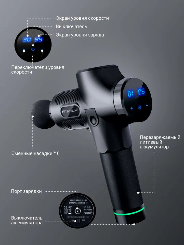 Percussion Massage Gun for Running, ABS Material, US Plug